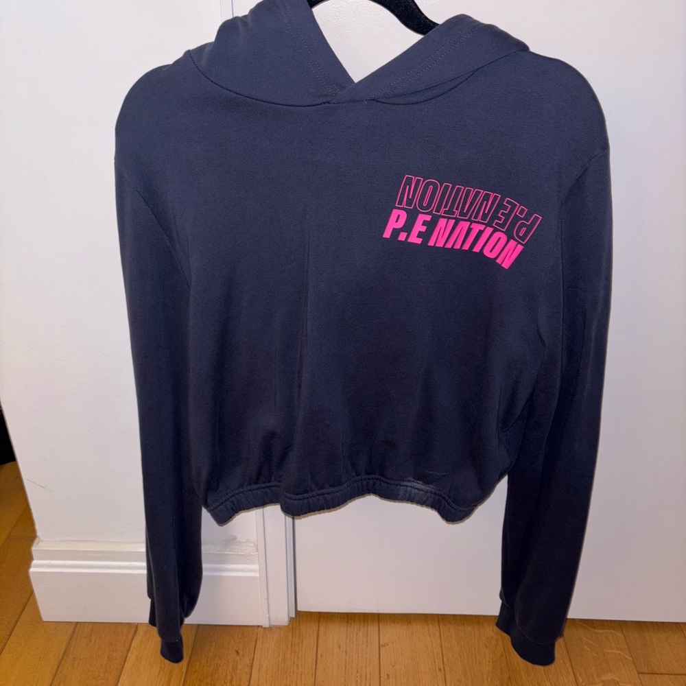 P.E Nation Cropped Navy Blue Hoodie